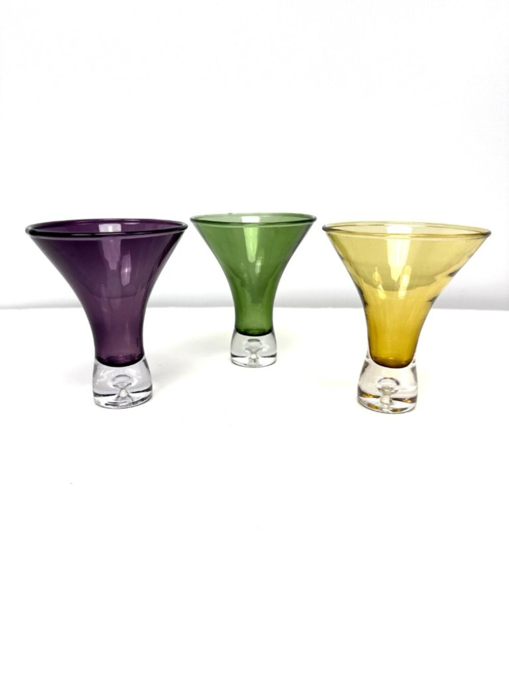 MCM Vintage ASEDA 60s Bo Borgström Multicolor Art Glass Martini Glasses Set of 3